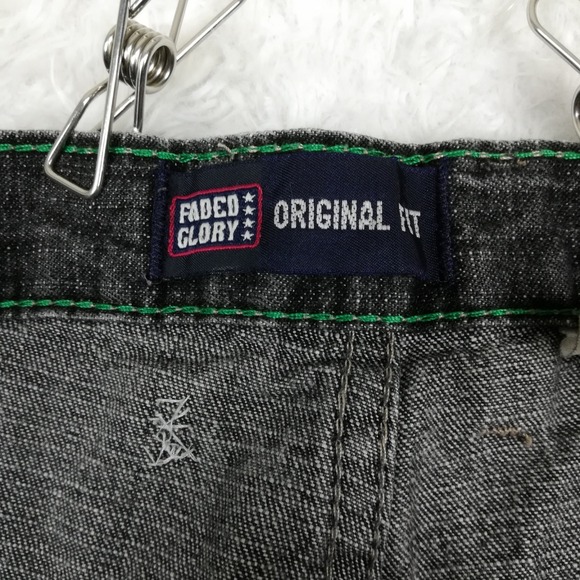 Faded Glory Mens Shorts Denim Black Wash Bermuda Baggy Streetwear 38 - Picture 8 of 8